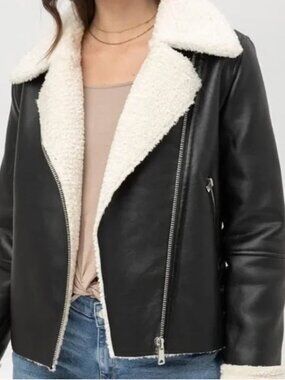 Sherpa Lined Leather Jacket